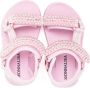 Monnalisa beaded touch-strap sandals Pink - Thumbnail 3