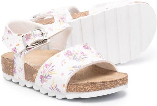 Monnalisa bouquet print sandals White