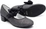 Monnalisa bow-detail 30mm block-heel ballerina shoes Black - Thumbnail 2