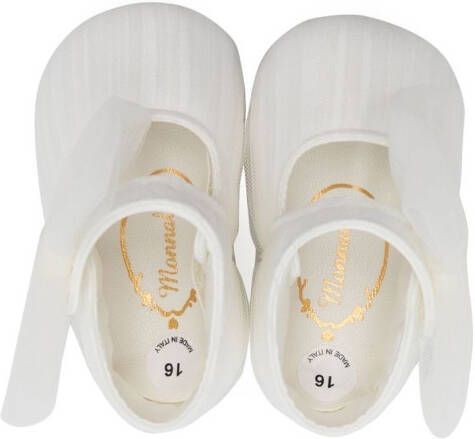 Monnalisa bow-detail ballerina shoes White