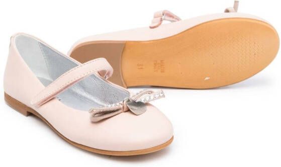 Monnalisa bow-detail ballerina shoes Pink