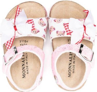 Monnalisa bow-detail open-toe sandals Pink