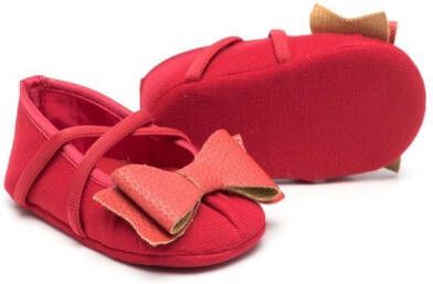 Monnalisa bow-detail pre-walker shoes Red
