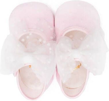 Monnalisa bow-detail round-toe ballerinas Pink