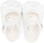 Monnalisa bow-detailing gabardine ballerina shoes White - Thumbnail 3