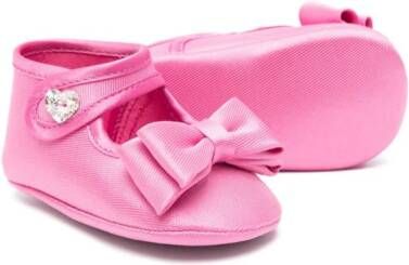 Monnalisa bow-embellished pre-walkers Pink