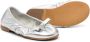 Monnalisa bow leather ballerina shoes Silver - Thumbnail 2