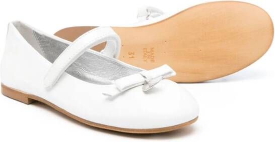 Monnalisa bow leather ballerina shoes White