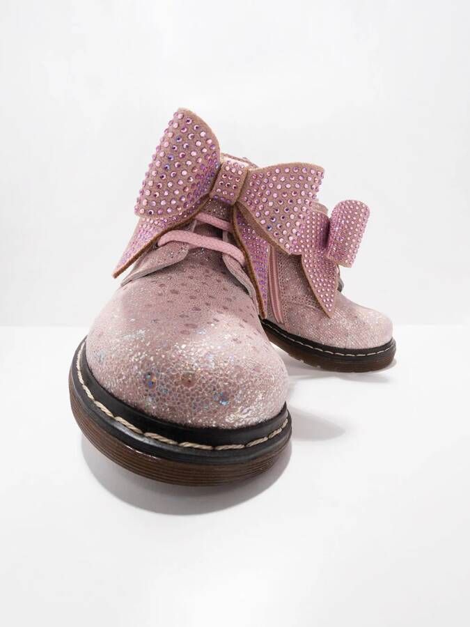 Monnalisa bow tie boots Pink