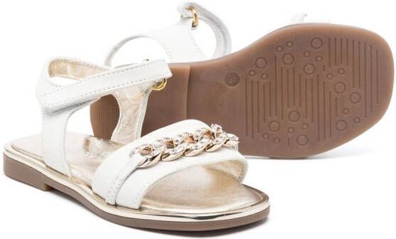Monnalisa chain-link detail 10mm sandals White