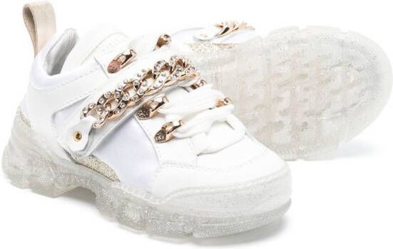 Monnalisa chain-link detail low-top sneakers White