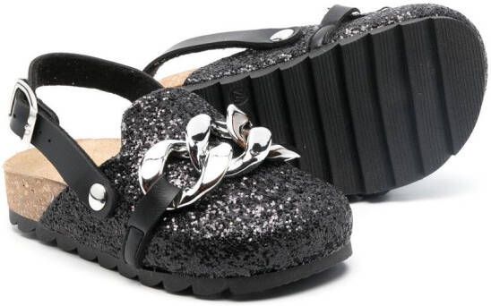 Monnalisa chain-link metallic loafers Black
