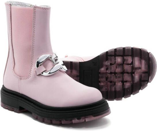 Monnalisa chunky-chain detail boots Pink