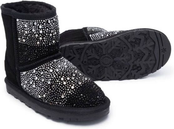 Monnalisa crystal-embellished ankle boots Black