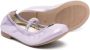 Monnalisa crystal-embellished leather ballerina shoes Purple - Thumbnail 2