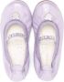 Monnalisa crystal-embellished leather ballerina shoes Purple - Thumbnail 3