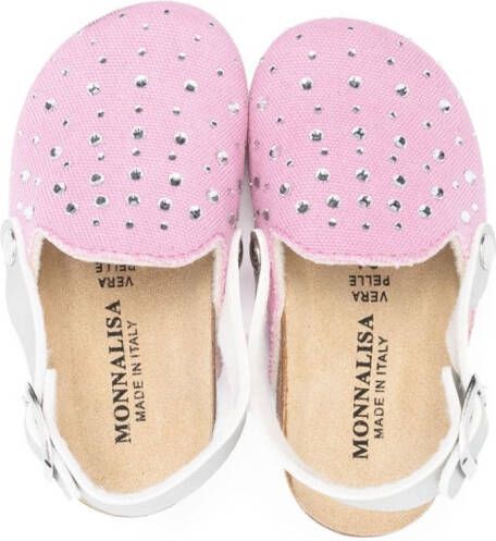 Monnalisa crystal-embellished sandals Pink