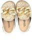Monnalisa embellished chain-trim slippers Gold - Thumbnail 3