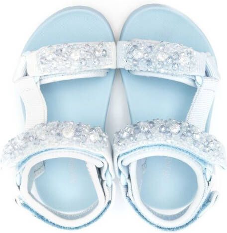 Monnalisa embellished touch-strap sandals Blue