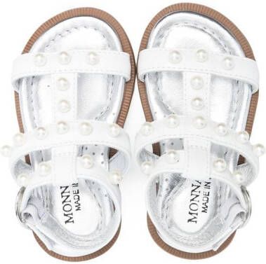 Monnalisa faux-pearl sandals White
