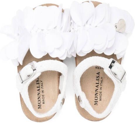 Monnalisa floral-appliqué chunky sandals White