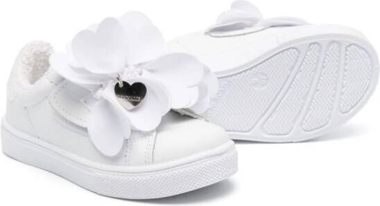 Monnalisa floral-appliqué leather sneakers White