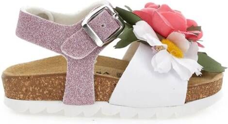 Monnalisa floral-appliqué open-toe sandals Pink