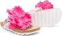 Monnalisa floral-appliqué round-toe flip flops Pink - Thumbnail 2