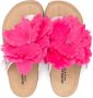 Monnalisa floral-appliqué round-toe flip flops Pink - Thumbnail 3