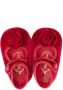 Monnalisa floral-appliqué velvet ballerinas Red - Thumbnail 3