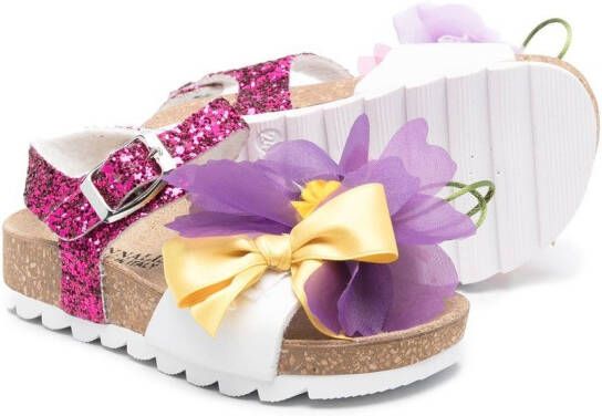Monnalisa floral-detail 30mm sandals Pink