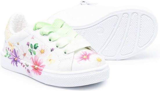 Monnalisa floral-print low-top sneakers White