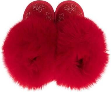 Monnalisa fur-ankle suede boots Red