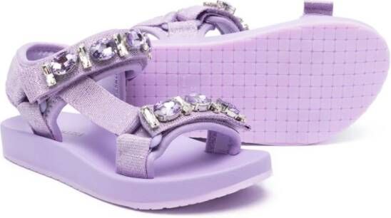 Monnalisa gem-detailed sandals Purple