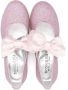 Monnalisa glitter-detail 35mm block-heel ballerina shoes Pink - Thumbnail 3