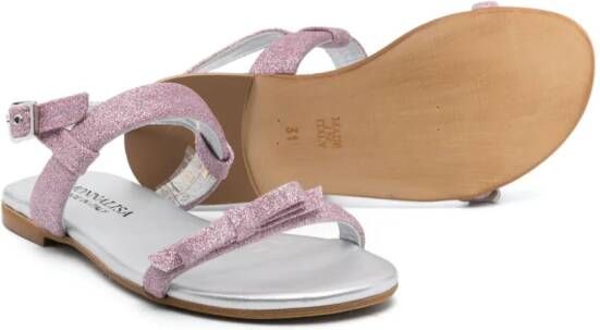 Monnalisa glitter-detailed sandals Pink