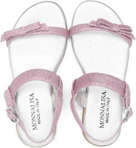 Monnalisa glitter-detailed sandals Pink