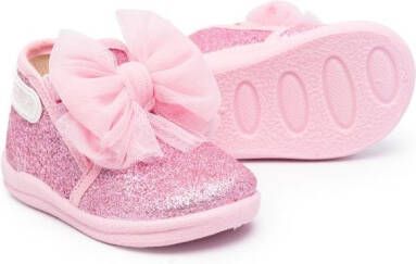 Monnalisa glitter-embellished ankle boots Pink