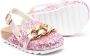 Monnalisa glitter-embellished chain-detail slippers Pink - Thumbnail 2