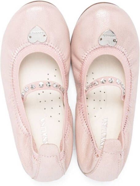 Monnalisa heart-charm ballerinas shoes Pink