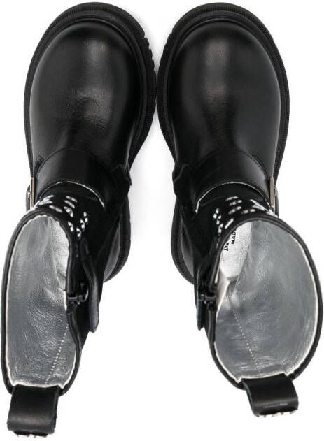 Monnalisa heart stud-embellished ankle boots Black