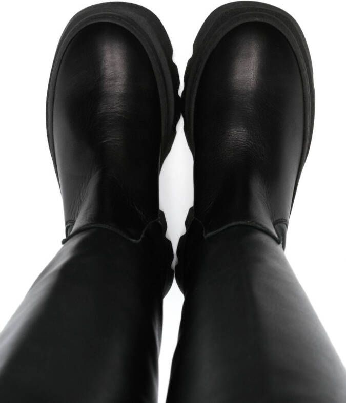 Monnalisa knee-length leather boots Black