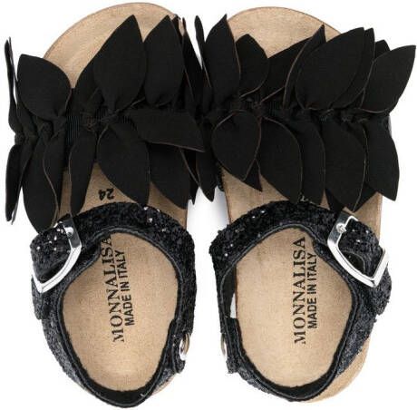 Monnalisa knot-detail 30mm sandals Black