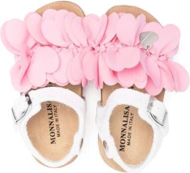 Monnalisa knot-detailing glitter sandals Pink