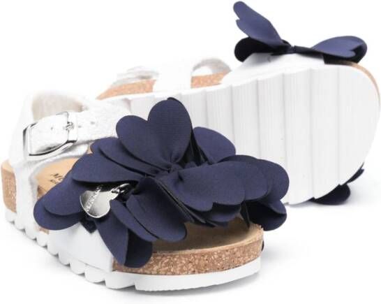 Monnalisa knot-detailing glitter sandals White