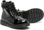 Monnalisa lace-up patent leather ankle boots Black - Thumbnail 2