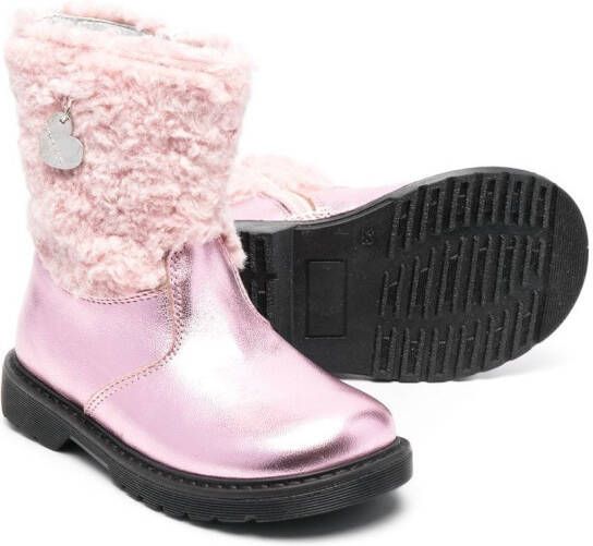 Monnalisa logo-patch ankle boots Pink