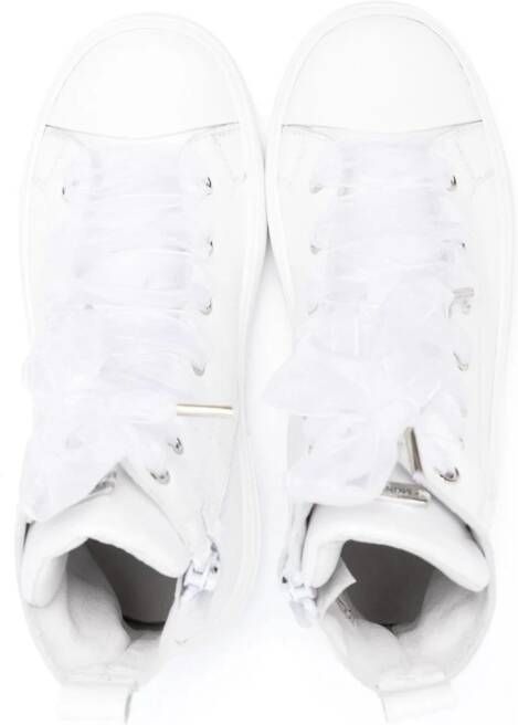 Monnalisa logo-patch leather sneakers White