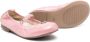 Monnalisa logo-plaque leather ballerina shoes Pink - Thumbnail 2