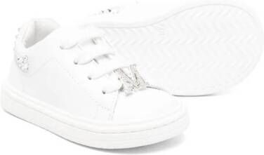 Monnalisa logo-plaque leather sneakers White